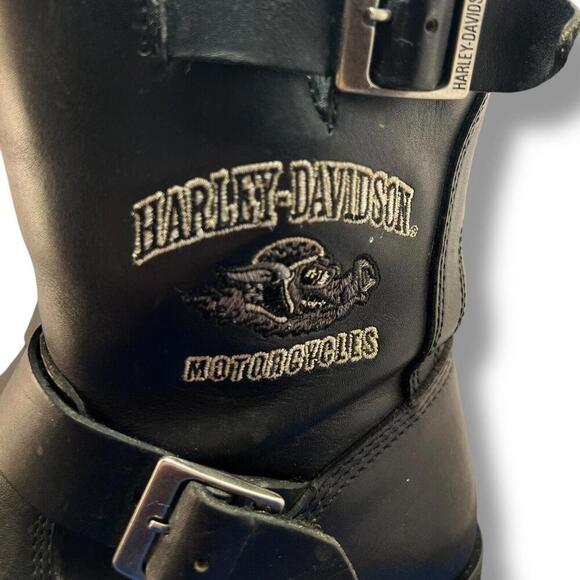 Harley Davidson Motorcycle 94047 Zip Up Leather Boots Men's Size 11 USA 44 EUR - Picture 2 of 9